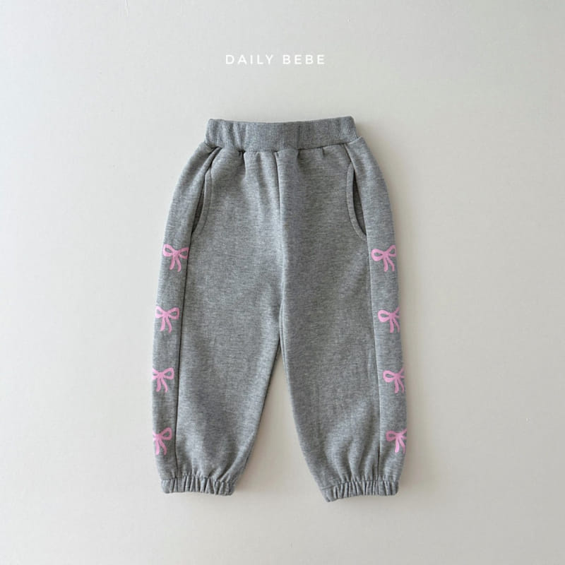 Daily Bebe - Korean Children Fashion - #kidsstore - Ribbon Jogger Pants - 4