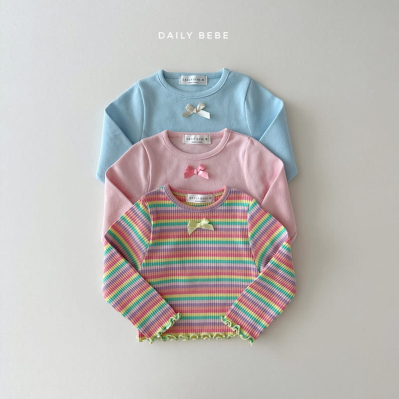 Daily Bebe - Korean Children Fashion - #littlefashionista - Ribbon Crop Tee