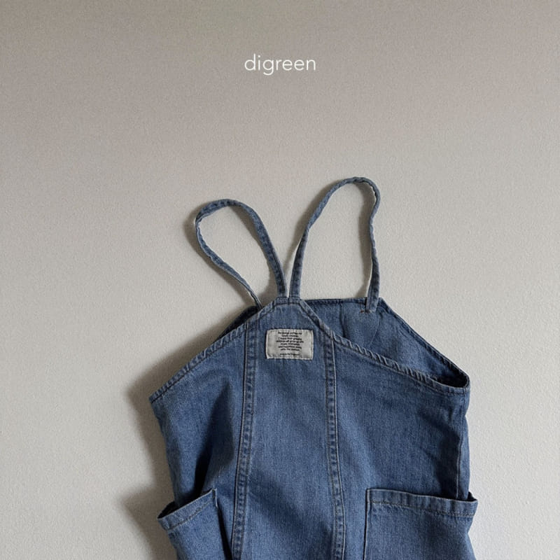 Digreen - Korean Children Fashion - #kidzfashiontrend - Loose Denim One-Piece - 4