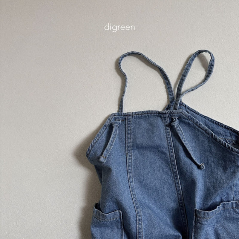 Digreen - Korean Children Fashion - #littlefashionista - Loose Denim One-Piece - 5