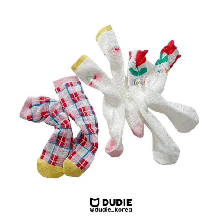 Dudie - Korean Children Fashion - #kidsstore - Check Flower Three Type Set - 9