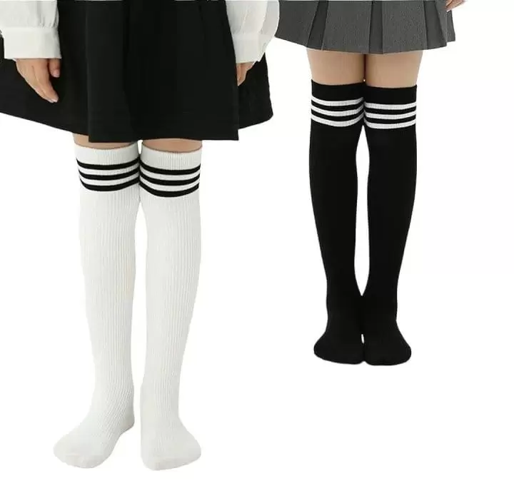 Dudie - Korean Children Fashion - #littlefashionista - Over Knee Socks Two Type Set