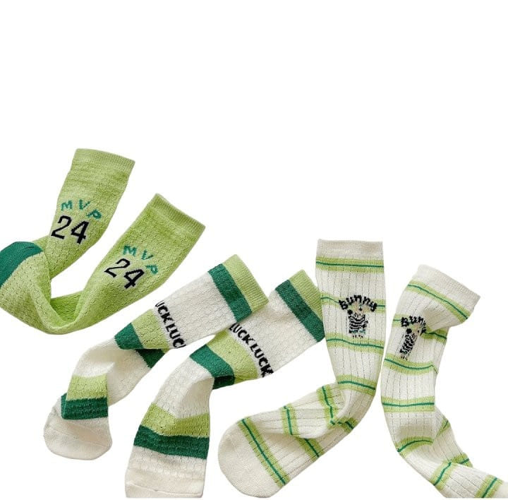 Dudie - Korean Children Fashion - #littlefashionista - Lucky Green Three Type Set - 5