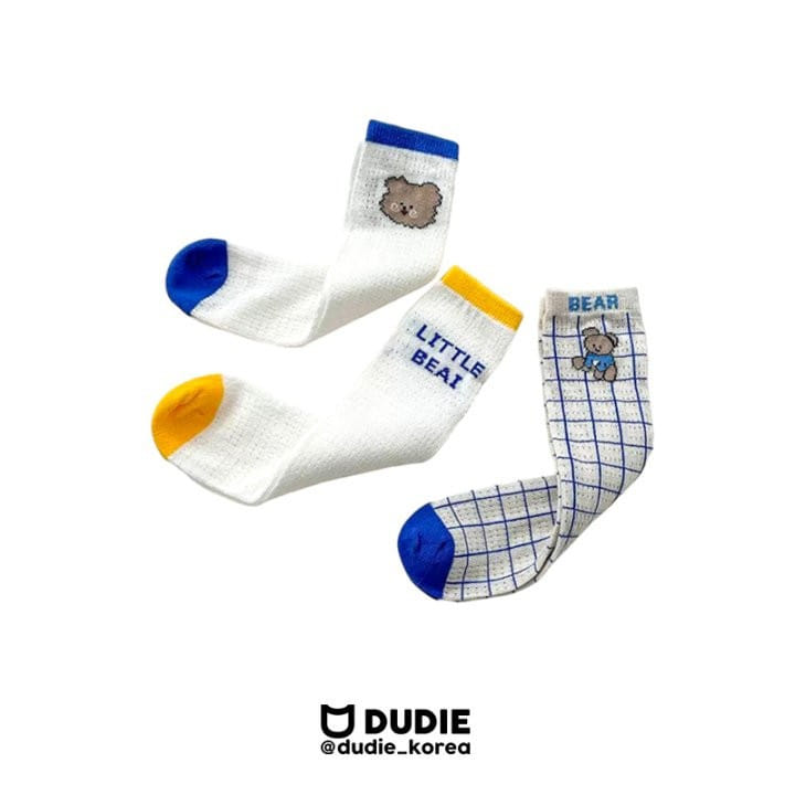 Dudie - Korean Children Fashion - #todddlerfashion - Bear Check Three Type Set