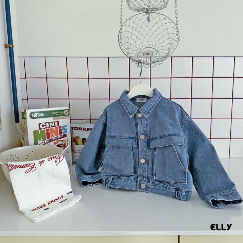 Ellymolly - Korean Children Fashion - #fashionkids - Dandy Pocket Denim Jacket