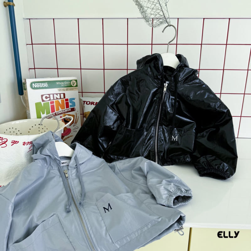 Ellymolly - Korean Children Fashion - #kidsshorts - Glossy Coating Hoody Jumper