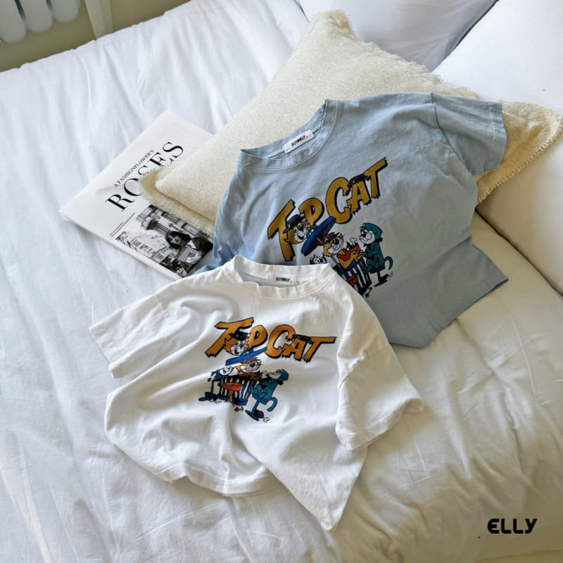 Ellymolly - Korean Children Fashion - #magicofchildhood - Top Cat Short Sleeve Tee