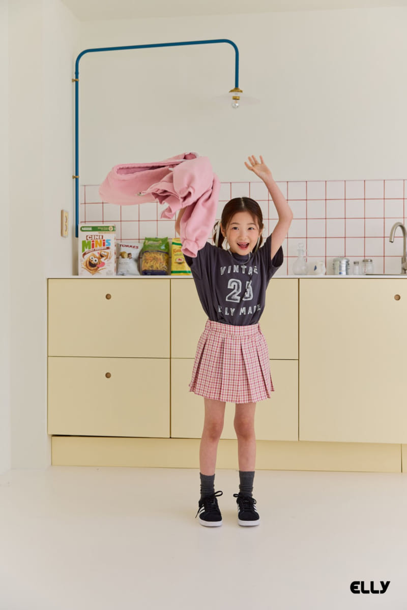 Ellymolly - Korean Children Fashion - #todddlerfashion - Pollapo Check Wrinkle Skirt - 8