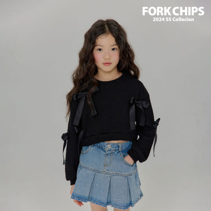 Fork Chips - Korean Children Fashion - #childofig - Ballet Knit Sweatshirt