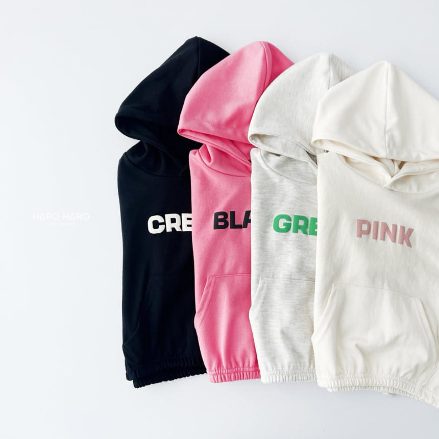 Haro Haro - Korean Children Fashion - #minifashionista - Lettering Color Hoody Tee - 3