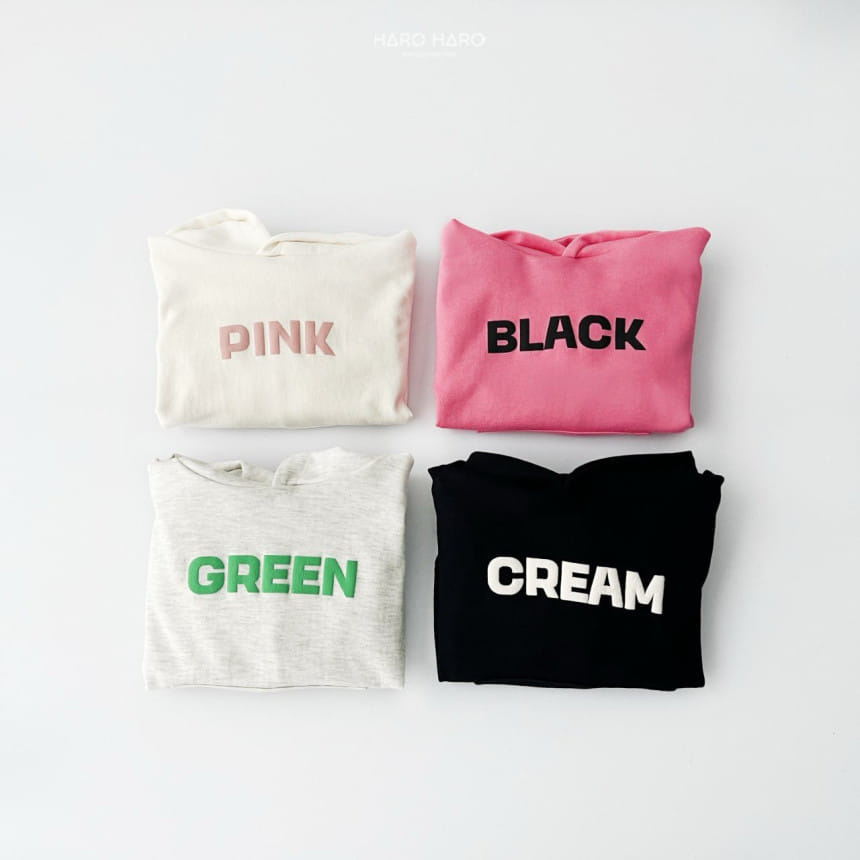 Haro Haro - Korean Children Fashion - #minifashionista - Lettering Color Hoody Tee - 4