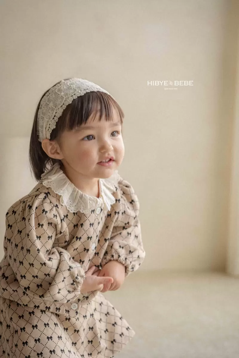 Hi Byebebe - Korean Baby Fashion - #babyboutique - Ribbon Jacquard Top Bottom Set - 3