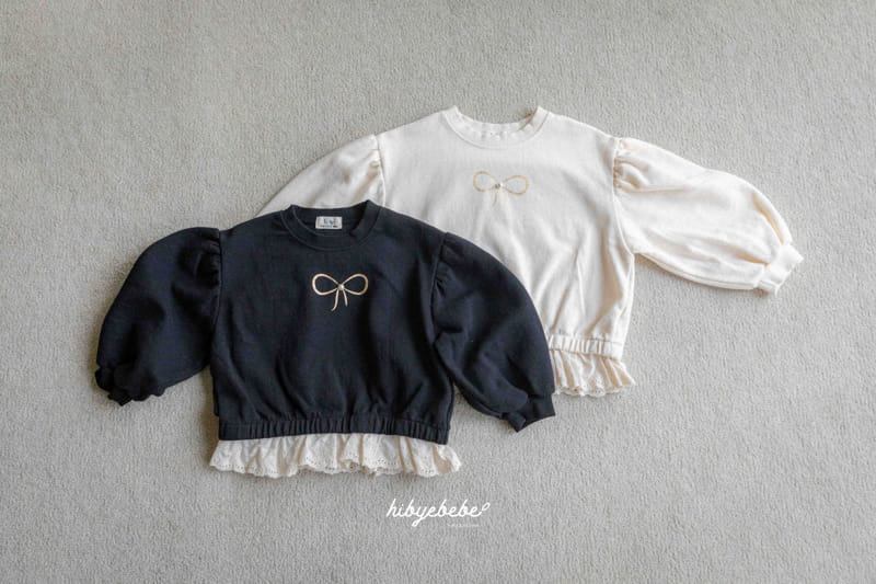 Hi Byebebe - Korean Baby Fashion - #babylifestyle - Gold Ribbon Frill Sweatshirt