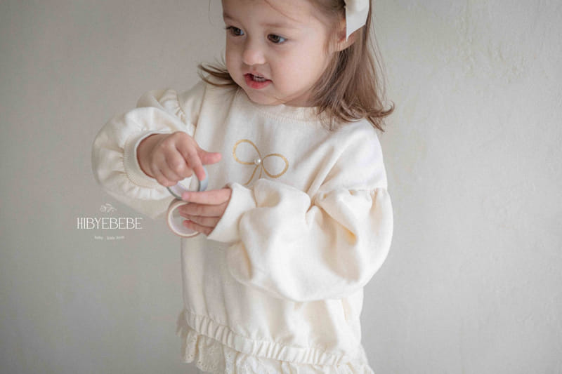 Hi Byebebe - Korean Baby Fashion - #babyoninstagram - Gold Ribbon Frill Sweatshirt - 2