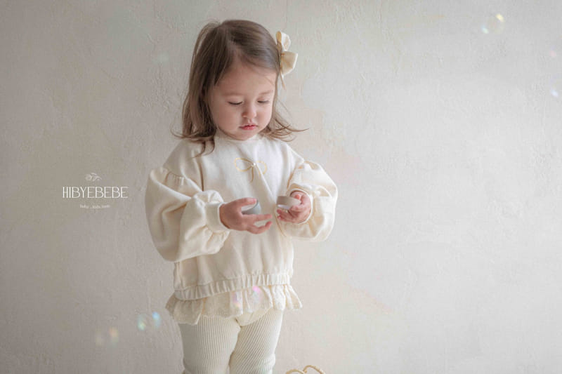 Hi Byebebe - Korean Baby Fashion - #babyootd - Gold Ribbon Frill Sweatshirt - 3