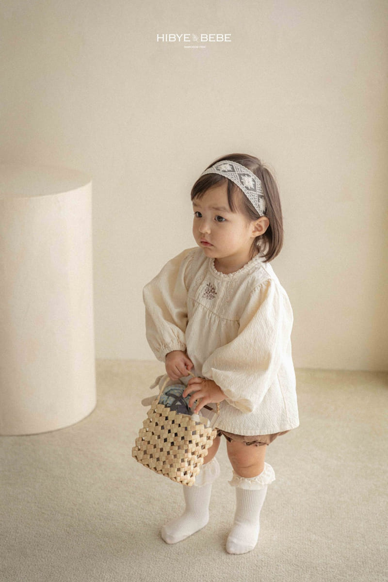 Hi Byebebe - Korean Baby Fashion - #babyoutfit - Bloom Embroidery Top Bottom Set