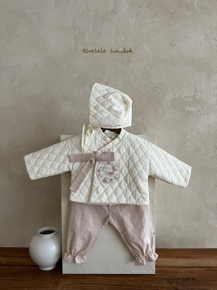 Lala - Korean Baby Fashion - #onlinebabyboutique - Ping Hanbok Kids Bonnet Set - 9