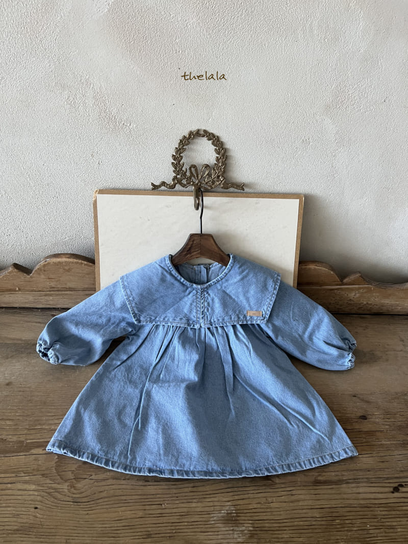 Lala - Korean Children Fashion - #childrensboutique - Collar Denim One-Piece - 2