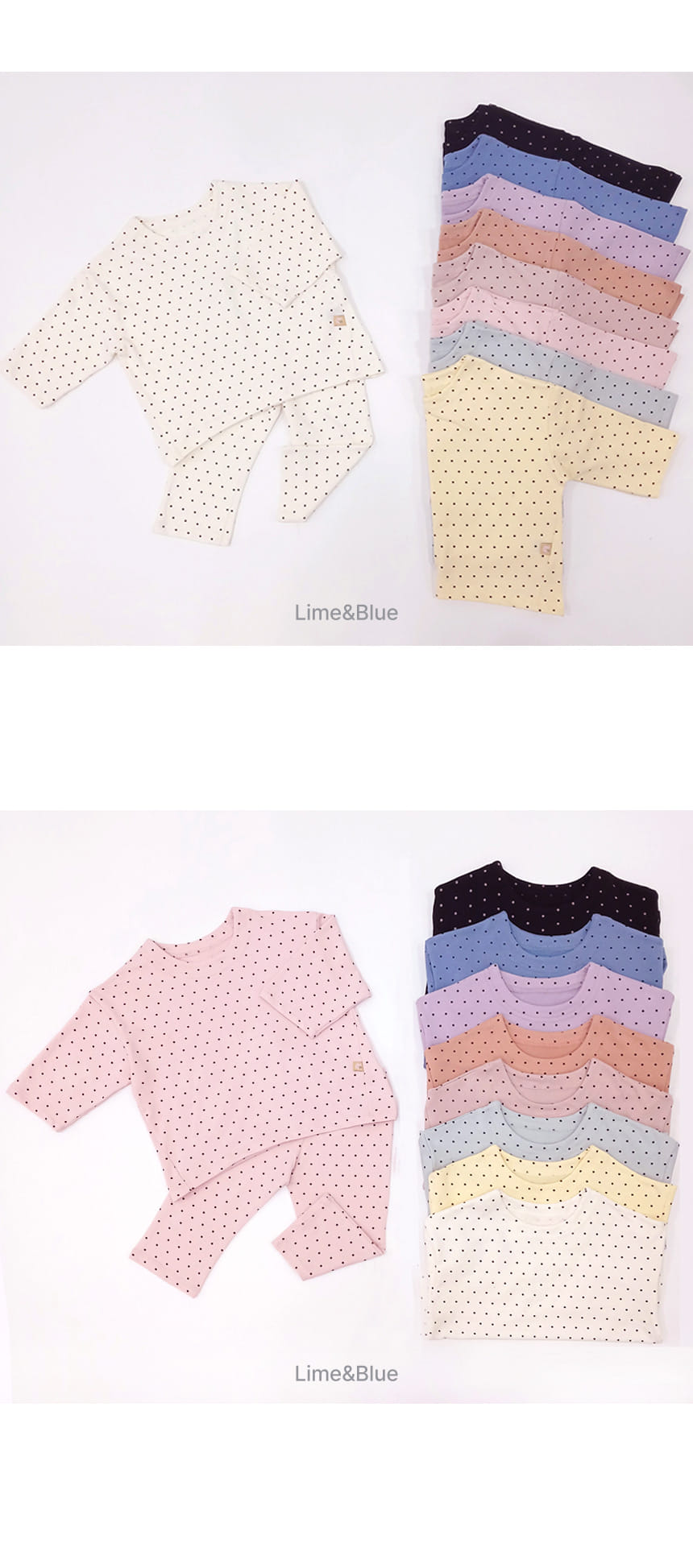 Lime & Blue - Korean Children Fashion - #Kfashion4kids - Dot Best Easy Wear