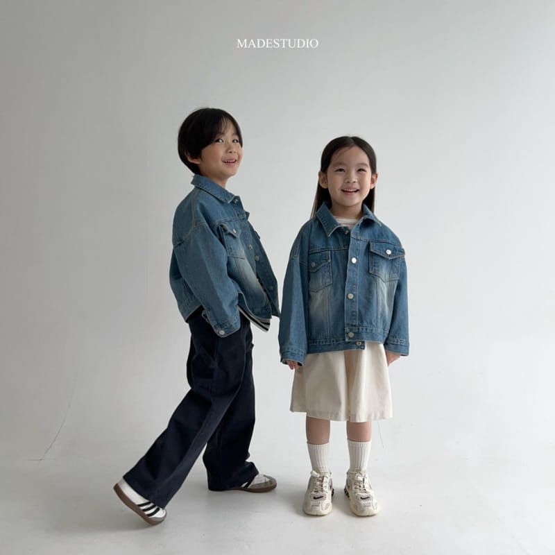 Made Studio - Korean Children Fashion - #littlefashionista - Washing Jeans Jacket - 3