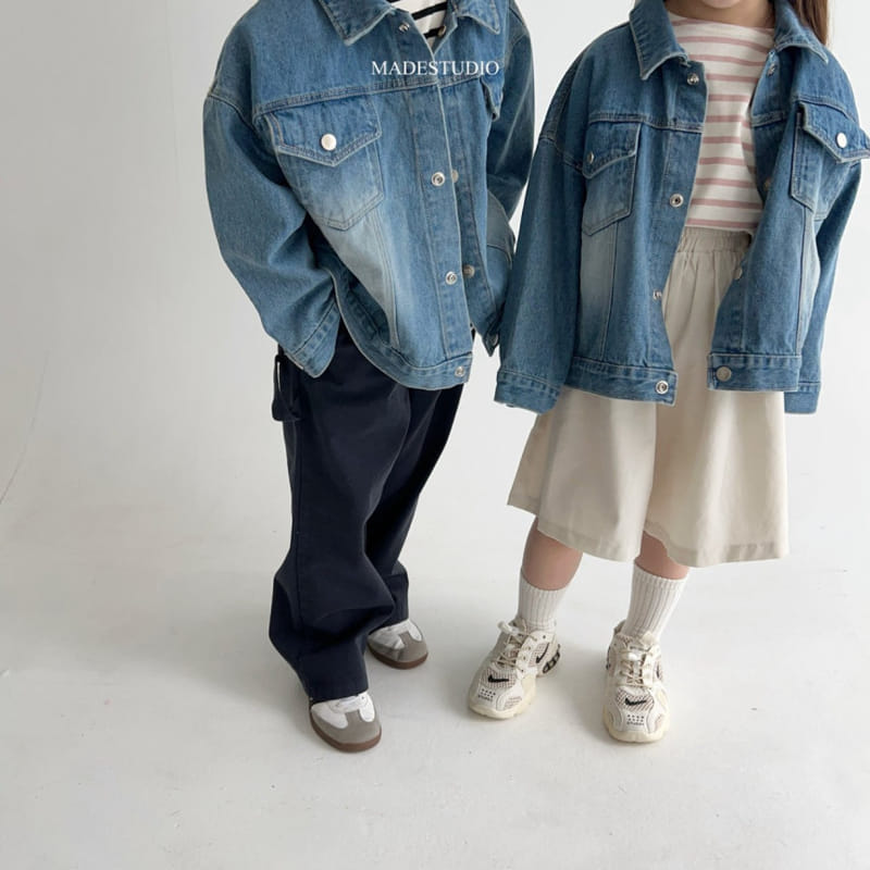 Made Studio - Korean Children Fashion - #minifashionista - Washing Jeans Jacket - 5