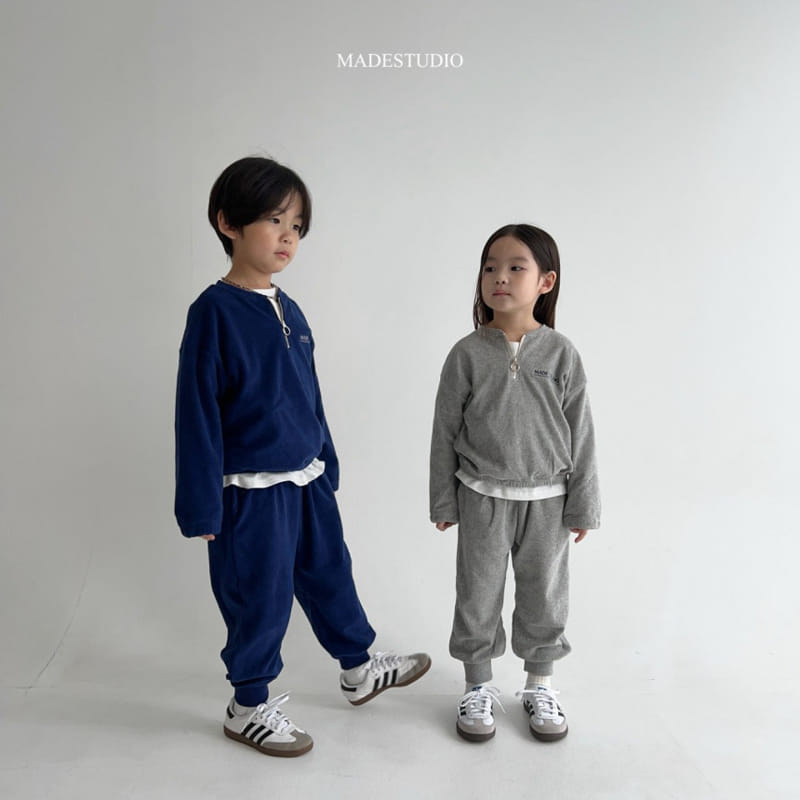 Made Studio - Korean Children Fashion - #stylishchildhood - Terry Zipper Tee - 2