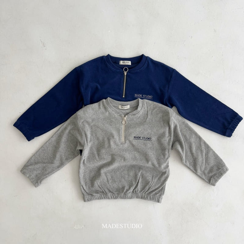 Made Studio - Korean Children Fashion - #toddlerclothing - Terry Zipper Tee