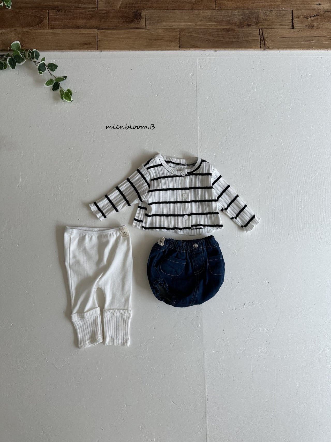 Mienbloom B - Korean Baby Fashion - #babyoutfit - Bebe Denim Bloomers - 4