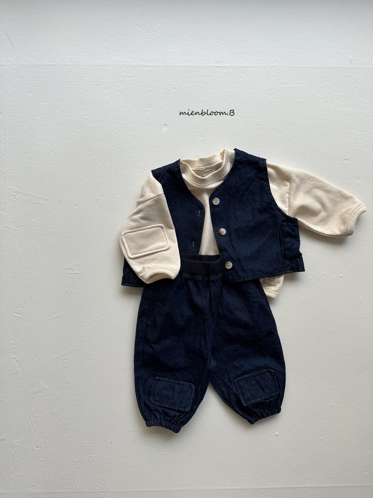 Mienbloom B - Korean Baby Fashion - #onlinebabyshop - Bebe Denim vest - 8