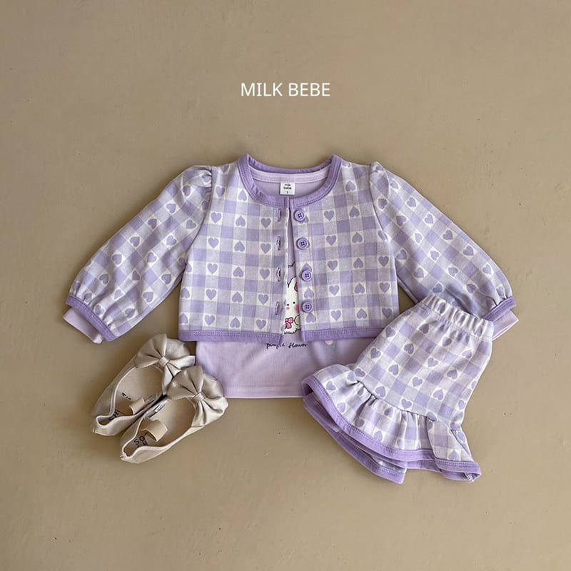 Milk Bebe - Korean Children Fashion - #Kfashion4kids - Heart Top Bottom Set - 3