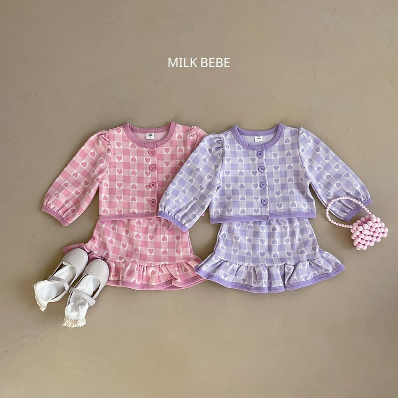 Milk Bebe - Korean Children Fashion - #kidsstore - Heart Top Bottom Set