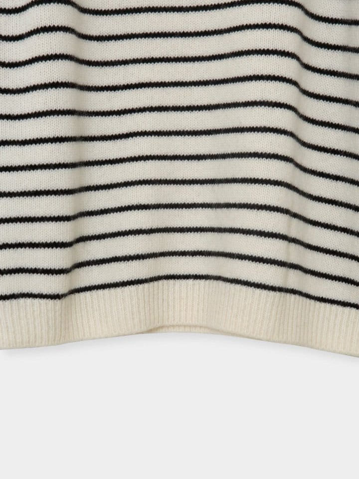 Moani - Korean Women Fashion - #momslook - Beaute Stripe Knit Tee - 9