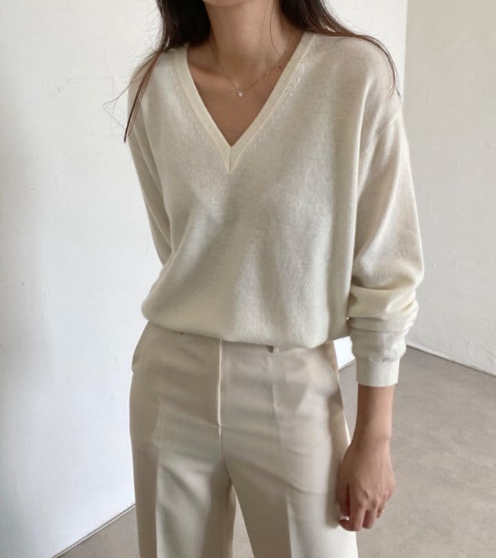 Moani - Korean Women Fashion - #momslook - V Neck Wool Cashmere Knit