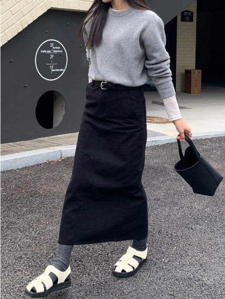 Moani - Korean Women Fashion - #momslook - Fave Back Slit Denim Skirt