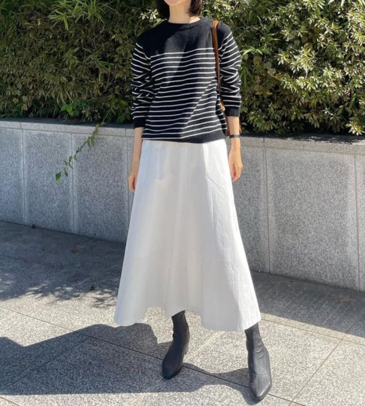 Moani - Korean Women Fashion - #momslook - Beaute Stripe Knit Tee - 4