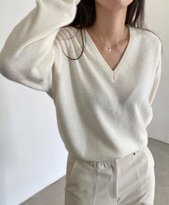 Moani - Korean Women Fashion - #womensfashion - V Neck Wool Cashmere Knit - 2