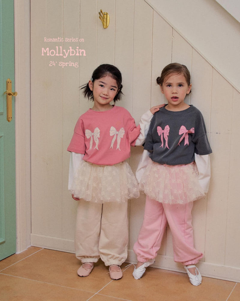 Mollybin - Korean Children Fashion - #childrensboutique - Layered Ribbon Tee - 3