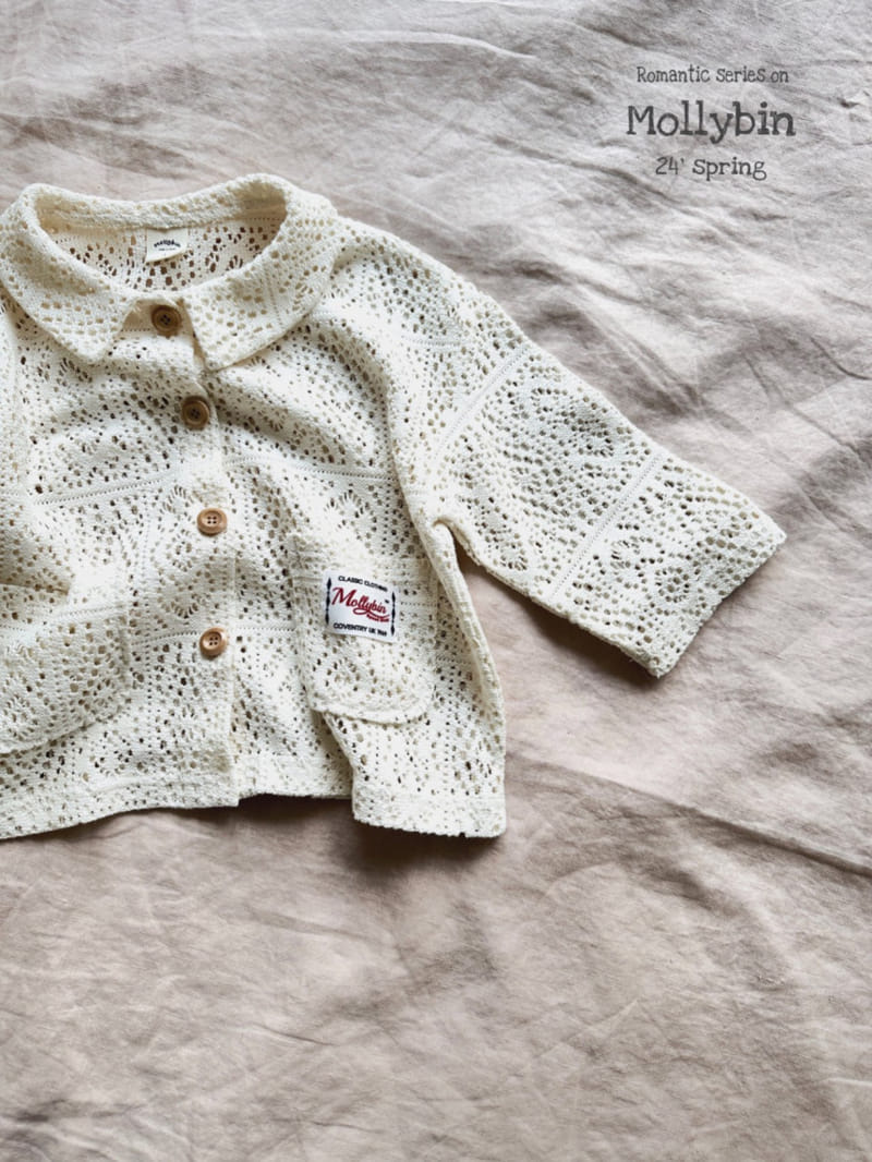 Mollybin - Korean Children Fashion - #childrensboutique - Lace Label Cardigan