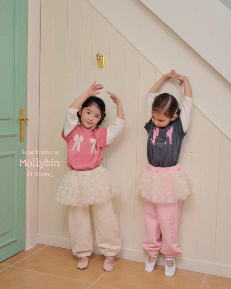 Mollybin - Korean Children Fashion - #childrensboutique - Layered Ribbon Tee - 4