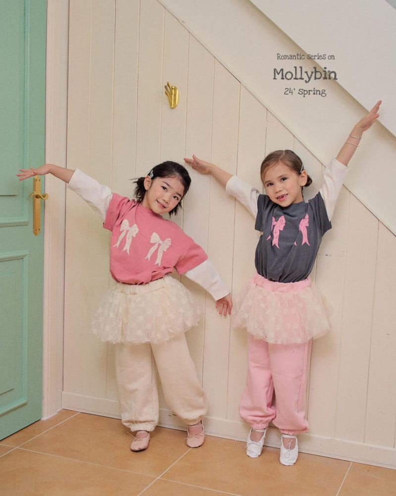 Mollybin - Korean Children Fashion - #fashionkids - Layered Ribbon Tee - 6