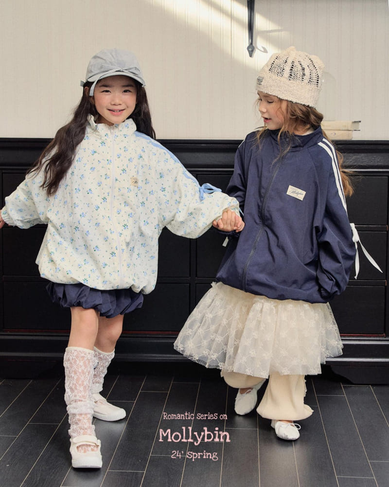 Mollybin - Korean Children Fashion - #discoveringself - Ribbon Wind Jumper With Mon - 4