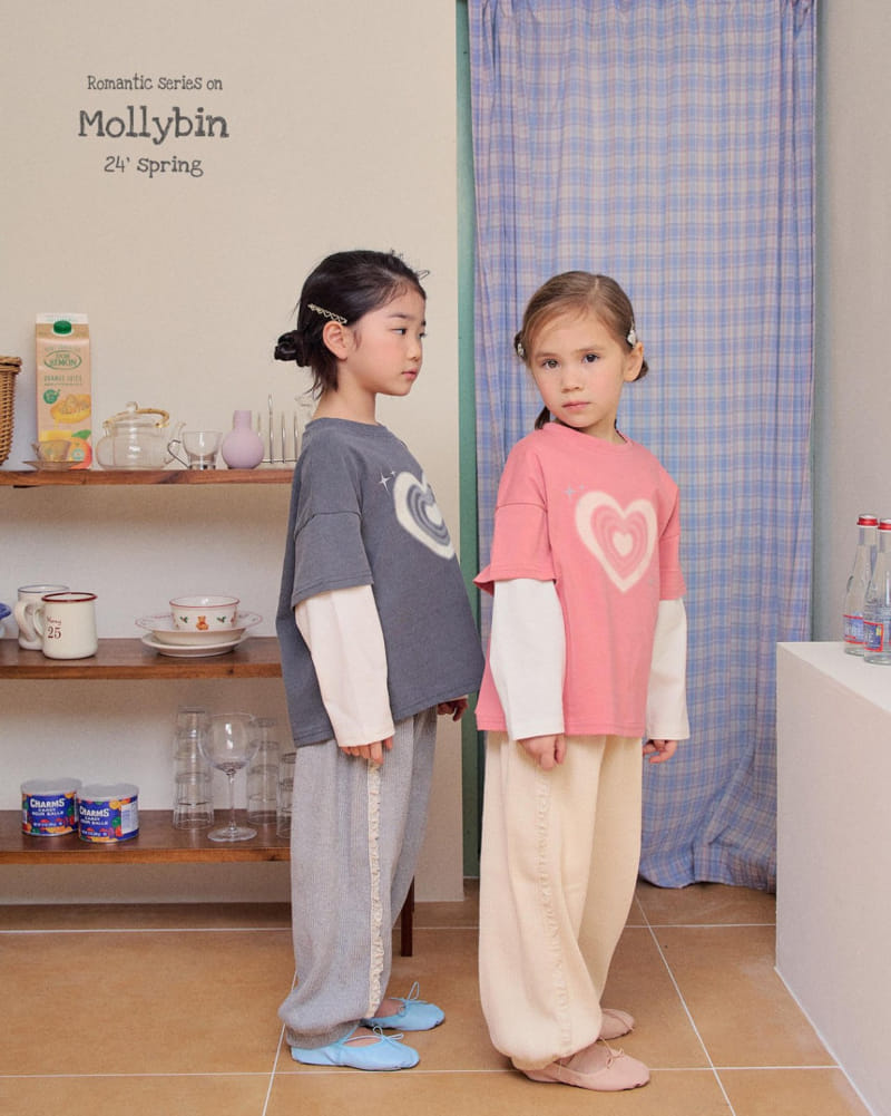 Mollybin - Korean Children Fashion - #kidsstore - Layered Heart Tee - 7