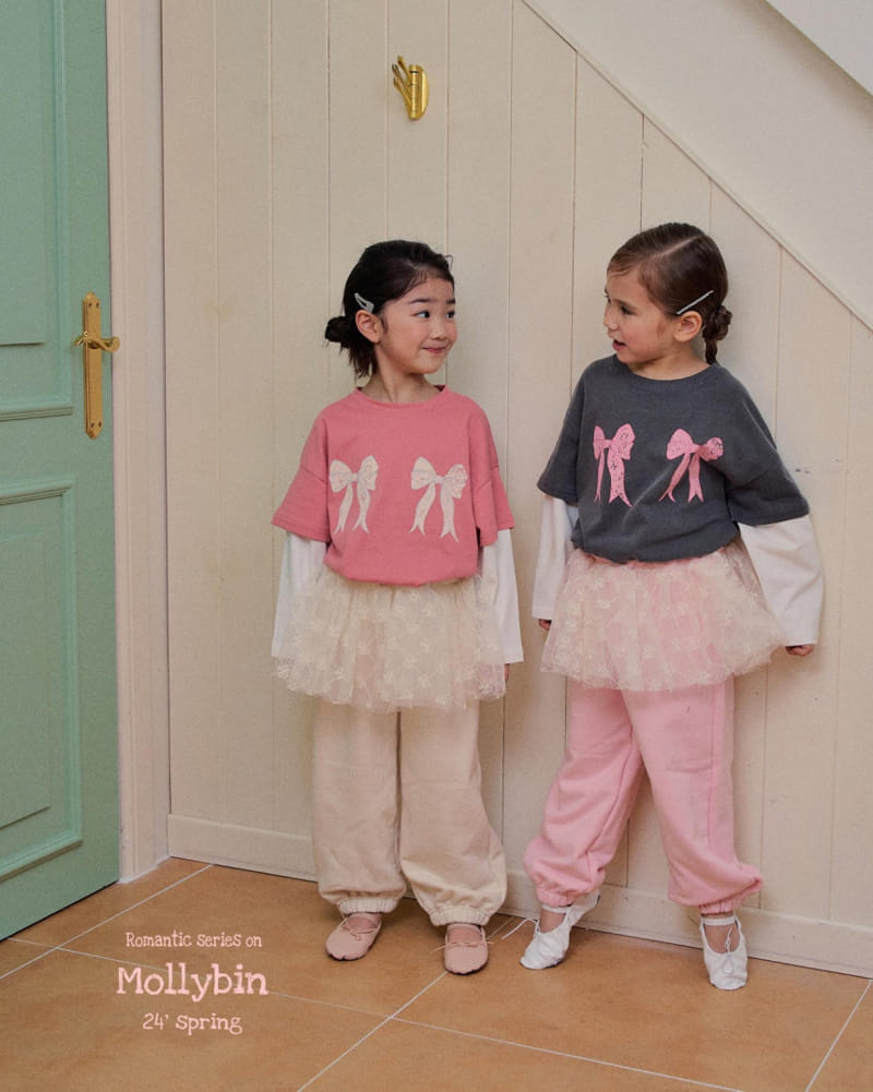 Mollybin - Korean Children Fashion - #kidzfashiontrend - Layered Ribbon Tee - 9