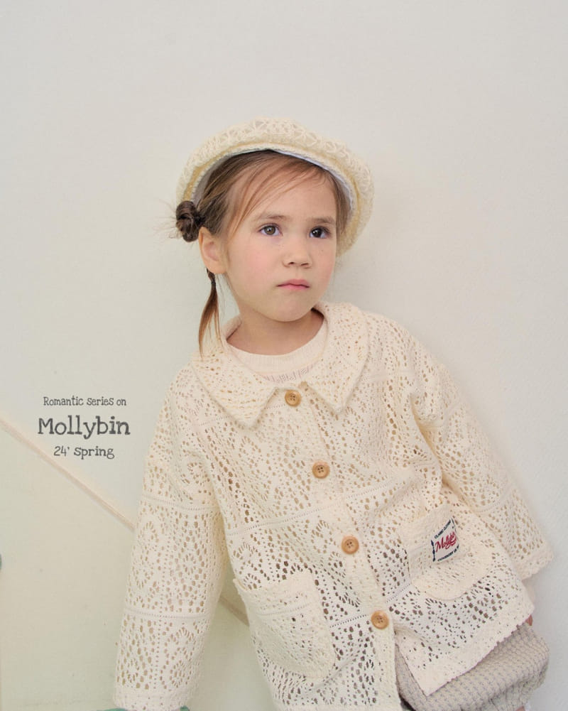 Mollybin - Korean Children Fashion - #littlefashionista - Lace Label Cardigan - 9