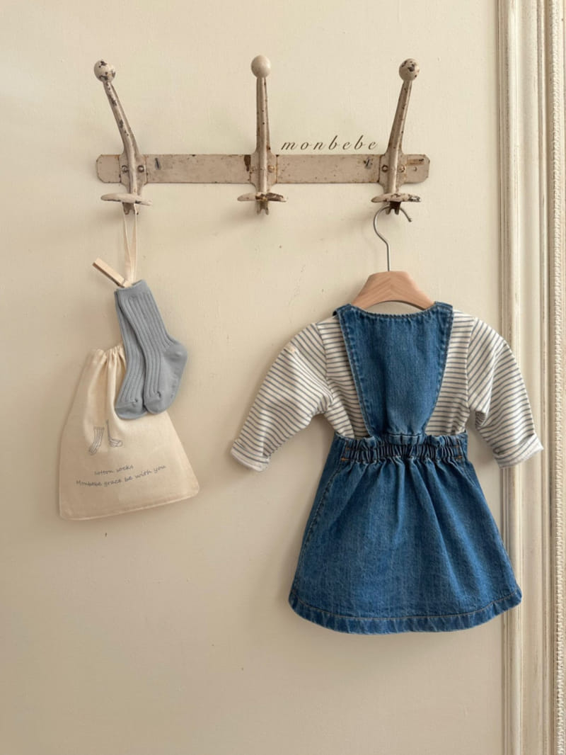 Monbebe - Korean Children Fashion - #Kfashion4kids - Denim Dungarees Skirt - 11