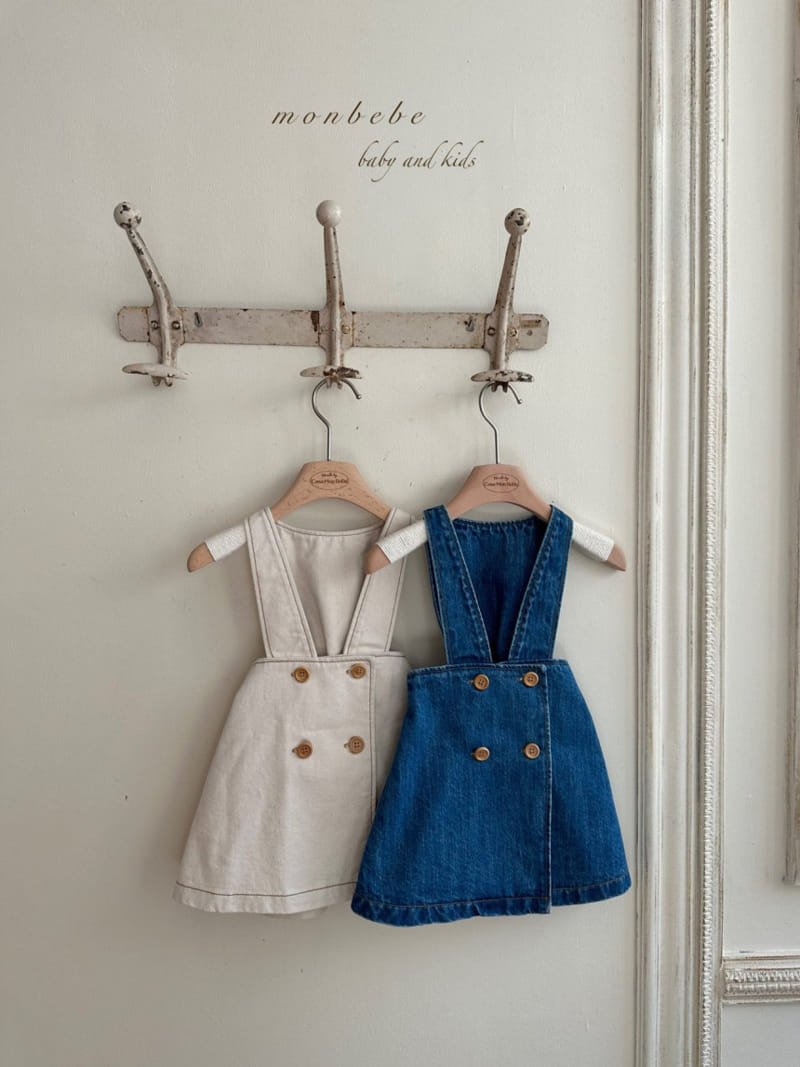 Monbebe - Korean Children Fashion - #fashionkids - Denim Dungarees Skirt - 7