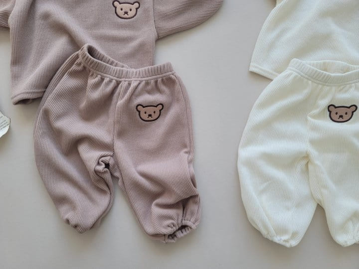 Moran - Korean Baby Fashion - #babyboutiqueclothing - Knit Bear Top Bottom Set - 5