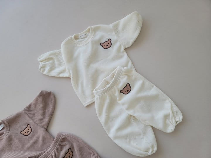 Moran - Korean Baby Fashion - #babyclothing - Knit Bear Top Bottom Set - 6