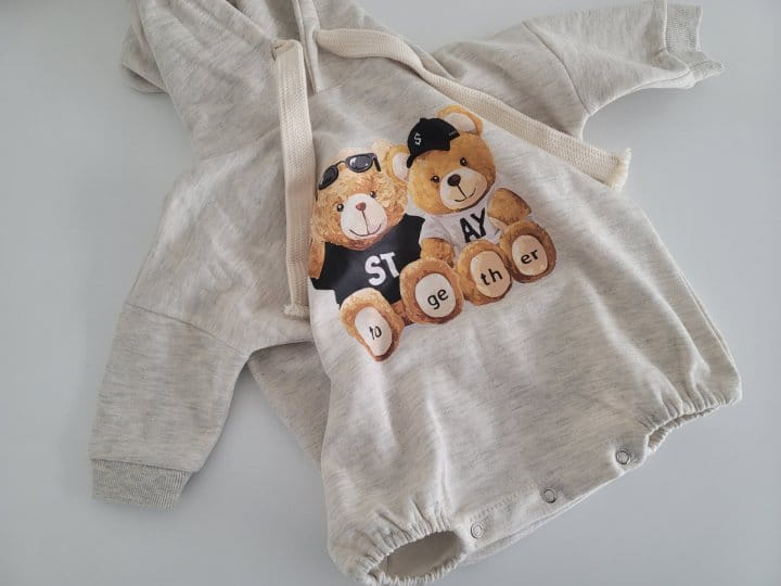 Moran - Korean Baby Fashion - #babyfever - Together Hoody Body Suit - 4