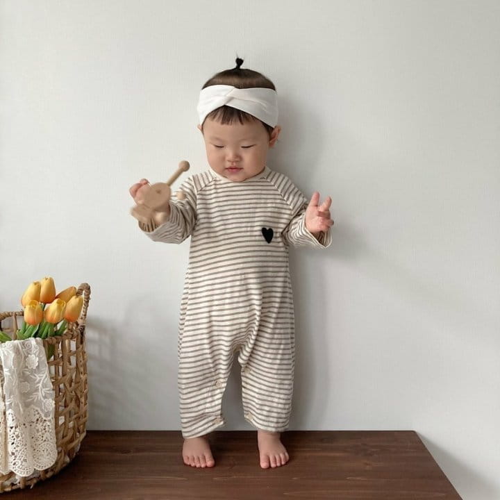 Moran - Korean Baby Fashion - #babyoutfit - Mono Heart Body Suit - 3